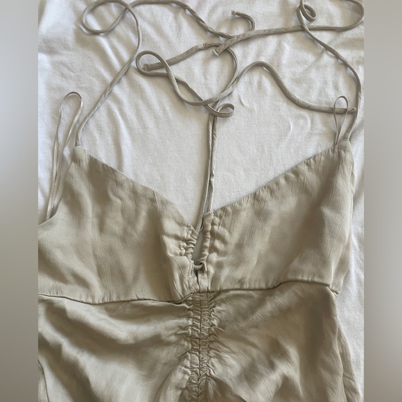 Zara | Dresses | Zara Satin Effect Champagne Color Dress Halter